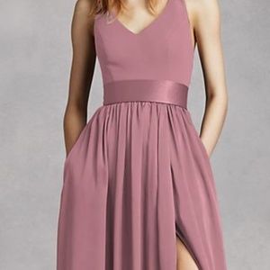 v neck halter gown with sash white by vera wang vw360214